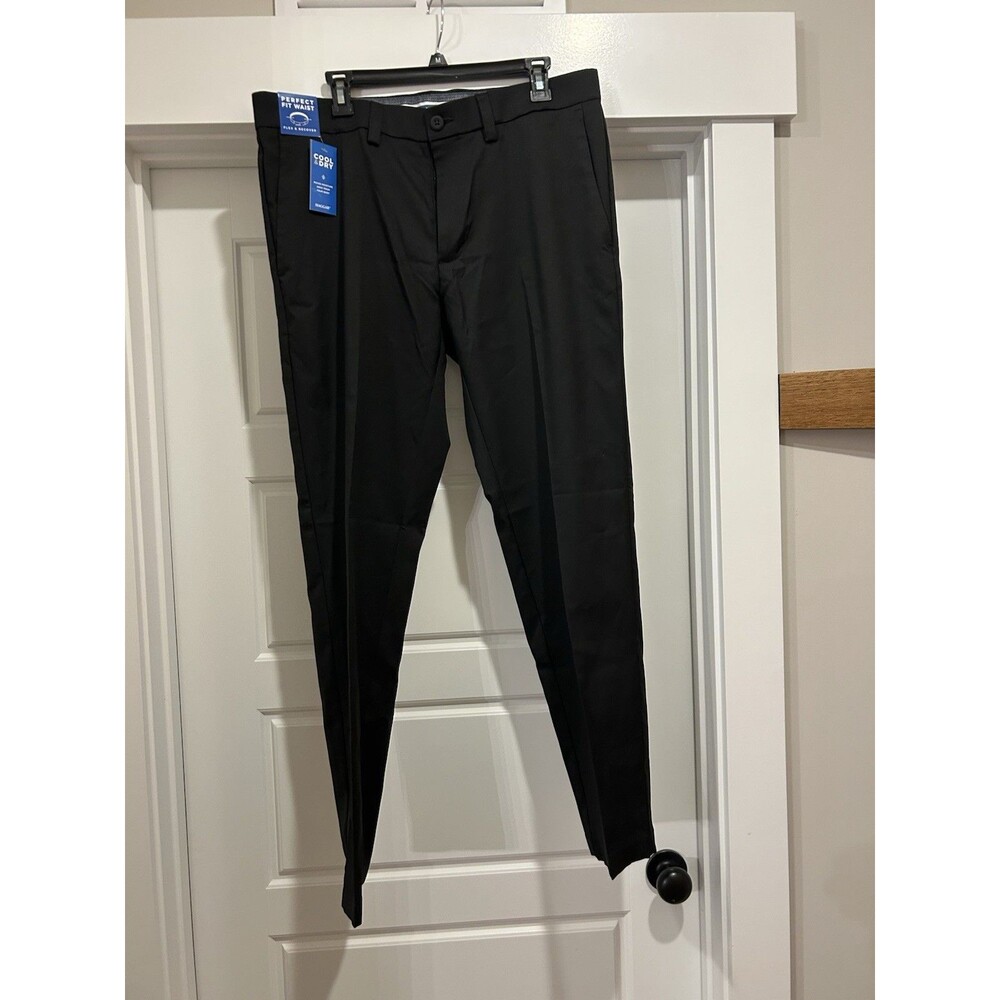 New Haggar Cool Right Performance Flex Mens Size 36x32 Black Dress Pants Stretch